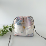 (5/14 New)blue & pink パッチワーク・大人可愛いしかく巾着
