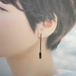 131.スティックとヘマタイト４㎜のシャープなピアス