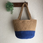 【SALE】生成り×コーンフラワー　麻紐バッグ