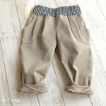 【d様オーダー品】【size90】ねじねじロールアップパンツ〈ブラウンベージュ〉　