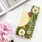 ❤オレンジ  押し花ケース スマホリング iPhone14Pro/13/SE/XPERIA10III/GalaxyS22/AQUOS iPhoneケース スマホケース 