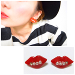 red lip pierce
