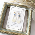 フレームストーンとオーバルリングの夏イヤリング