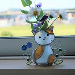 にゃんこの一輪挿しⅡ  (受注制作)