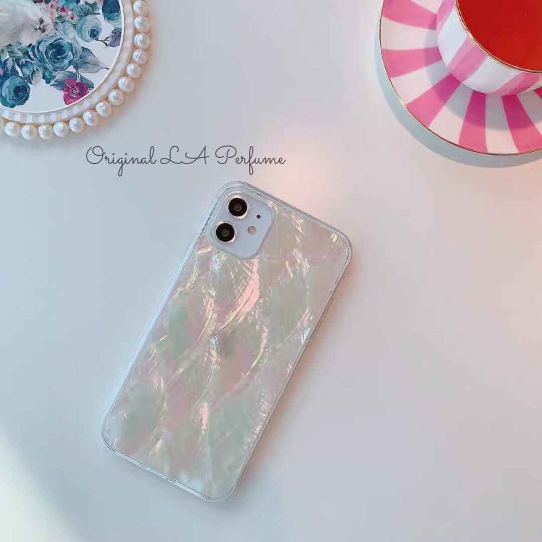 キラキラ天然シェル✨ホワイト オリジナル スマホケースカラフル 4,784円