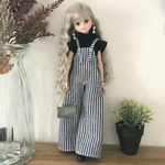 ドール服　サロペット　ワイド　ストライプ　リカちゃん　ブライス　アウトフィット