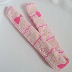 ずれが気にならない♡ 超ロング 水筒肩ひもカバー 【リボン&小花／無地】ピンク