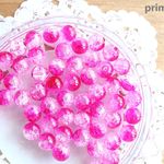 ♡再販×2♡【8㎜45個入】クラックガラスビーズ　チェリー味【かき氷みたい？！】