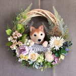 羊毛フェルトの柴犬リース