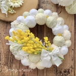 hina.san.taオリジナル♡ミモザの花束ニットリース♡オーダー