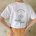 :: white :: Flower Child チューリップTシャツ