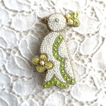ビーズ刺繍ブローチ 鳥