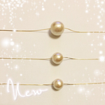 極細チェーンの1粒コットンパールネックレス