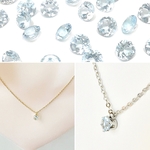スカイブルートパーズ  サージカルステンレス 一粒ネックレス 誕生石 ステンレス＊金属アレルギー対応✧可愛い天然石/サージカルステンレス