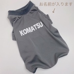 名入れオーダー犬服 ウォータークール Tシャツ チャコール