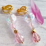 花とシャボン玉　イヤリング