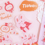 ウサギの女の子♡防水PETフレークシール [bu00099009]