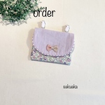 order 大人可愛い女の子の花柄×パープルの移動ポケット