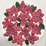 NO.795 限定4個✨八重紫陽花スカーレットとバラの葉／押し花素材