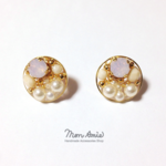 【送料無料】新色！Jewel Pierce 15mm（ローズウォーターオパール）