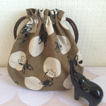 再販☆まん丸ミニ巾着（フレンチブルドッグ、茶）