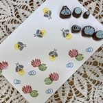 ☆ryomamaはんこ☆受注作製　持ち手なし　夏はんこ　蛍さんと蓮の花