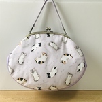 がま口バッグ(大きめ、子猫柄)