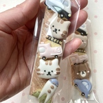 [着色料不使用] 乗り物とねこのミニアイシングクッキー