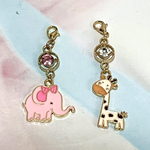 【送料無料〈2個セット〉♡動物チャーム  ゾウさん キリンさん チャーム♡