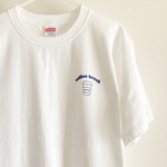 【Mサイズ】左胸元ワンポイント。ホッと一息、コーヒーブレイクTシャツ／インクカラー　　　ロイヤルブルー