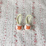 小さなメンダコちゃん 刺繍ヘアゴム2個セット(オレンジ)