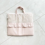 【現品販売】　刺繍　フリル　iPadケース　タブレットバッグ　タブレットケース　iPadバッグ　PCバッグ　パソコンバッグ　