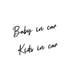 Baby in car 筆記体 おしゃれ　ステッカー　シンプル　転写シート カーサイン ベビーインカー キッズインカー　kids in car Child in car ベイビーインカー