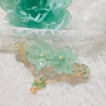 レジン ꒰ঌミントグリーンの紫陽花のバレッタ໒꒱