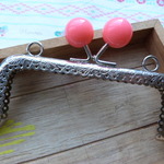 玉付がま口♪角型金具♪１２．５ｃｍ（ピンク）