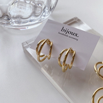 【gold】デザインフープピアス◎チタンポストピアス