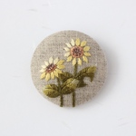 刺繍ブローチ/ヘアゴム　夏のひまわり