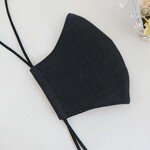 麻マスク 女性用カンフィー紀州リネン(黒)
