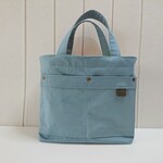ブルーグレーの帆布トートバッグ
