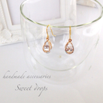 再販 キュービックジルコニア雫ピアス/ノンホールピアス/イヤリング