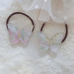 リバティぷっくりちょうちょ.:*ʚïɞ*:.ゴールド レジン ベビー キッズ ヘアゴム ヘアクリップ