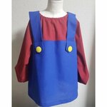 長袖 スモック 重ね着 赤 青 黄色 通園 通学 80 90 100 110 120 130