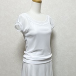 バレエ ヨガ ダンス トップス Tシャツ スリム　ホワイト