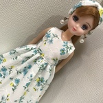 リカちゃん服　ワンピース　ターバン付き
