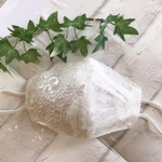 【裏生地選択2タイプ❤️オーガンジーサイドレースマスクカバー】アシンメトリー  片側レース　結婚式　成人式　入学式　母の日