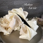 ラヴィ リボン バナナクリップ ベージュ