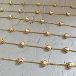 ハートチェーン　ゴールド　メタルパーツ　50cm　アクセサリー ピアス  アクセサリーパーツ