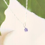 【silver925】AAAタンザナイトのひと粒ネックレス（ラウンドカット）