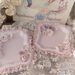 送料無料♫くすみパープル薔薇♫デコレーショントレイ2枚セット♫