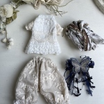 2078 lollipop 刺繍生地の蝶々コーデ　type blue Blythe ブライス アウトフィット 洋服